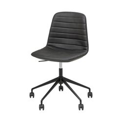 Sofia Chair Black Gas Lift Castor Base Black PU