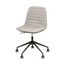 Sofia Chair Black Gas Lift Castor Base Light Grey PU