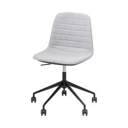Sofia Chair Black Gas Lift Castor Base Greymist Fabric