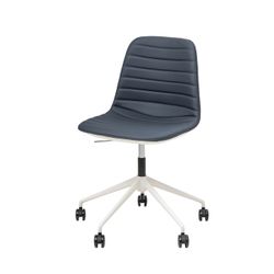 Sofia Chair White Gas Lift Castor Base Navy PU