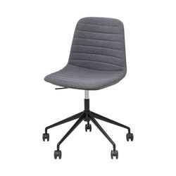 Sofia Chair Black Gas Lift Castor Base with Tilt Pewter Fabric