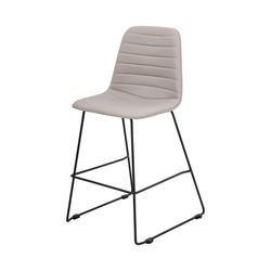 Sofia Kitchen Stool Black Sled Base Light Grey PU