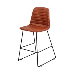 Sofia Kitchen Stool Black Sled Base Russet Tan PU