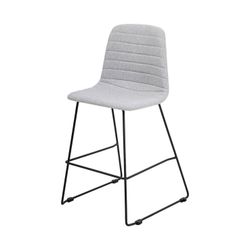 Sofia Kitchen Stool Black Sled Base Greymist Fabric