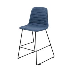 Sofia Kitchen Stool Black Sled Base Steel Blue Fabric