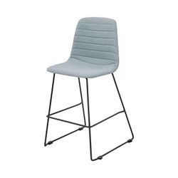 Sofia Kitchen Stool Black Sled Base Leaf Fabric