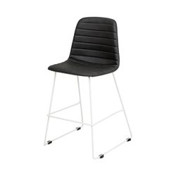 Sofia Kitchen Stool White Sled Base Black PU