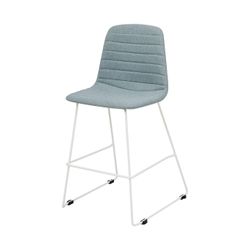 Sofia Kitchen Stool White Sled Base Leaf Fabric