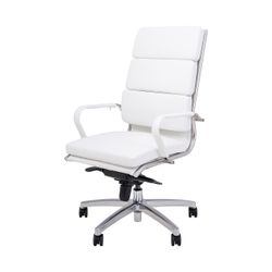 Mode Executive Chair High Back with Arms Chrome Base White PU