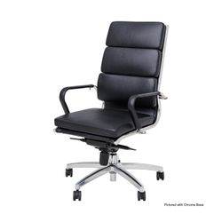 Mode Executive Chair High Back with Arms Black Base Black PU
