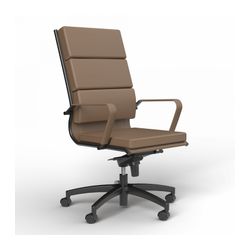 Mode Executive Chair High Back with Arms Black Base Chocolate PU