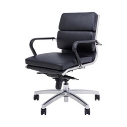 Mode Executive Chair Mid Back with Arms Chrome Base Black PU