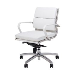 Mode Executive Chair Mid Back with Arms Chrome Base White PU