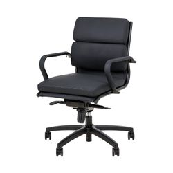 Mode Executive Chair Mid Back with Arms Black Base Black PU