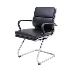 Mode Executive Chair Mid Back with Arms Chrome Cantilever Base Black PU