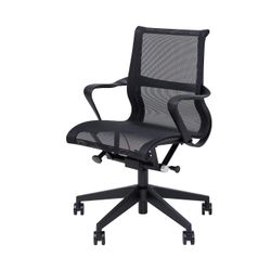 Scroll Mesh Boardroom Chair with Arms Black