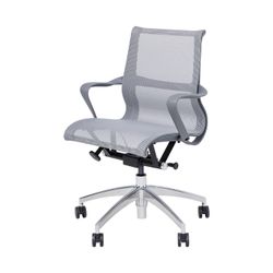 Scroll Mesh Boardroom Chair with Arms Grey