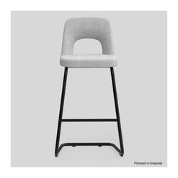 Elaro Bar Stool Black Cantilever Frame Onyx Fabric