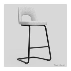 Elaro Bar Stool Black Cantilever Frame Walnut Fabric