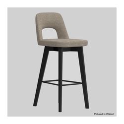 Elaro Bar Stool Black Oak 4-Leg Frame Steel Blue Fabric