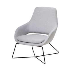 Elaro Lounge Chair Black Frame Greymist Fabric