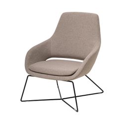 Elaro Lounge Chair Black Frame Walnut Fabric