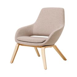 Elaro Lounge Chair Natural Oak 4-Leg Frame Walnut Fabric