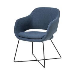 Elaro Meeting Chair Black Frame Steel Blue Fabric
