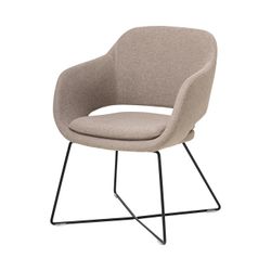 Elaro Meeting Chair Black Frame Walnut Fabric
