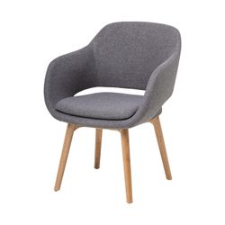 Elaro Meeting Chair 4-Leg Oak Frame Onyx Fabric