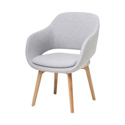 Elaro Meeting Chair 4-Leg Oak Frame Greymist Fabric