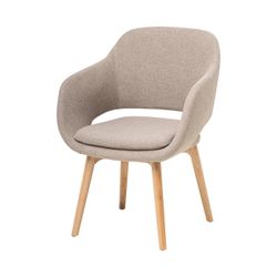 Elaro Meeting Chair 4-Leg Oak Frame Walnut Fabric