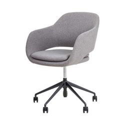 Elaro Meeting Chair Black Frame with Castors Onyx Fabric