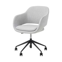 Elaro Meeting Chair Black Frame with Castors Greymist Fabric