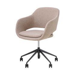 Elaro Meeting Chair Black Frame with Castors Walnut Fabric