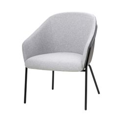 Mesa Lounge Chair Black Frame Charcoal PU & Greymist Fabric