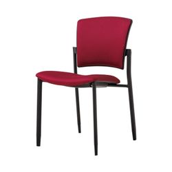 Zipp Visitor Chair 4-Leg Black Frame Ruby Red Fabric
