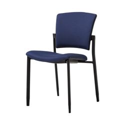 Zipp Visitor Chair 4-Leg Black Frame Navy Fabric