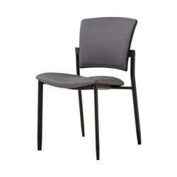 Zipp Visitor Chair 4-Leg Black Frame Slate Grey Fabric