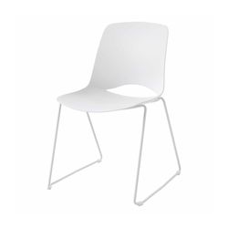 Vista Glide Chair White Sled Base White Shell