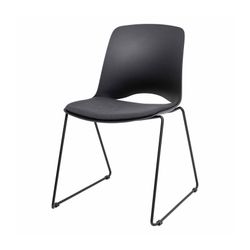 Vista Glide Chair Black Sled Base Black Shell & Charcoal Seat Pad
