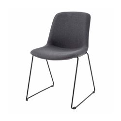 Vista Glide Chair Black Sled Base Charcoal Fabric