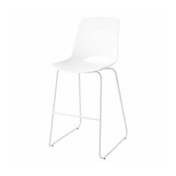 Vista Rise Barstool White Sled Base White Shell