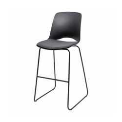Vista Rise Barstool Black Sled Base Black Shell & Charcoal Seat Pad