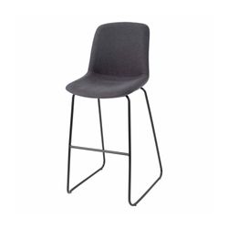 Vista Rise Barstool Black Sled Base Charcoal Fabric