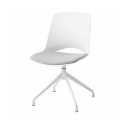 Vista Pivot Chair White Base & Shell Silver Seat Pad