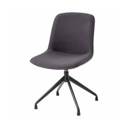 Vista Pivot Chair Black Base Charcoal Fabric