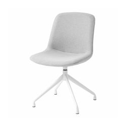 Vista Pivot Chair White Base Silver Fabric