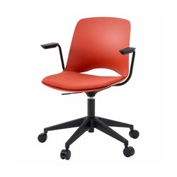Vista Swivel Chair Black Base & Arms Rust Shell & Rust Seat Pad