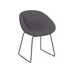 Vista Tub Chair Black Sled Base Charcoal Fabric